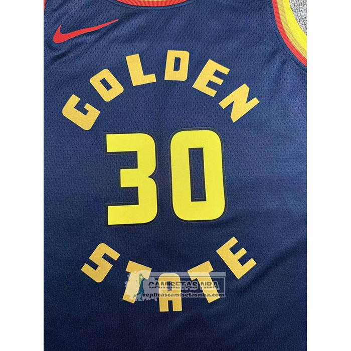 Camiseta Golden State Warriors Stephen Curry NO 30 Ciudad 2024-25 Azul